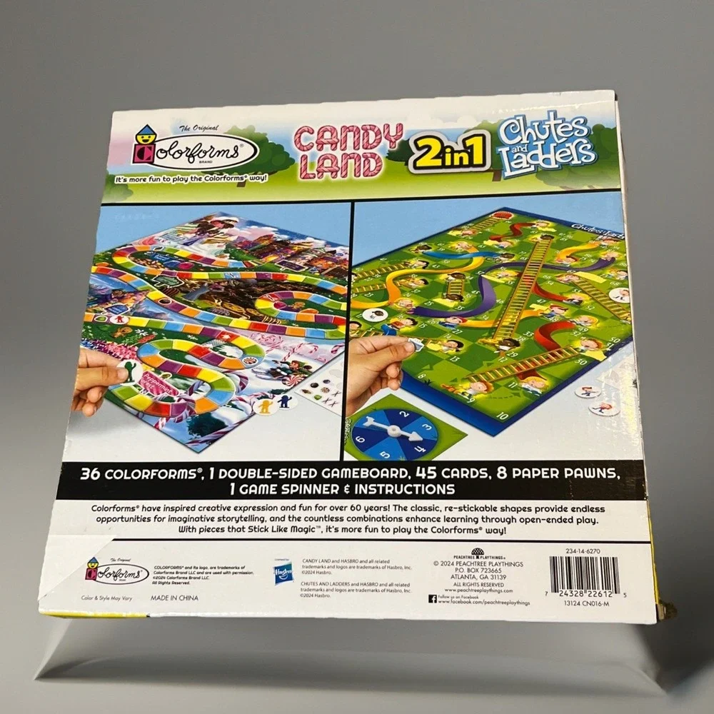 Colorforms 2 in 1 Candy Land Chutes and Ladders Game Toy Ages 3+ Travel Gift New